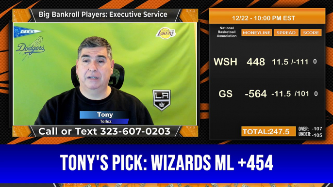 Predictive Modeling— NBA Picks Tonys Picks 12-22-2023