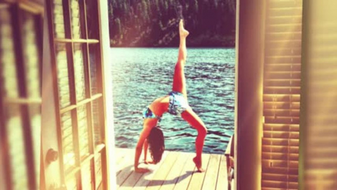 Nina Dobrev Tweets Hot Bikini Yoga Photo