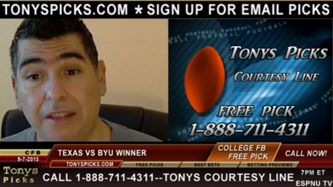 BYU Cougars vs. Texas Longhorns Pick Prediction NCAA College Football Odds Preview 9-7-2013