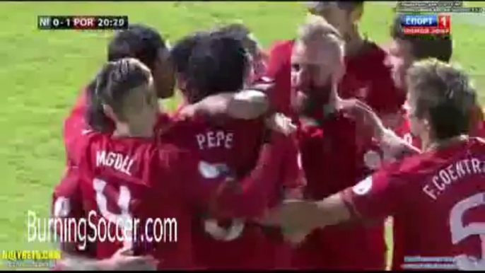 BurningSoccer.com -  Bruno Alves Goal Northern Irland 0-1 Portugal