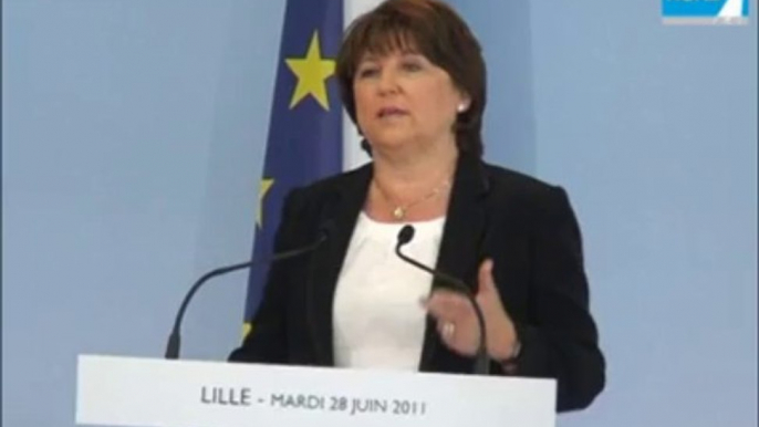 Primaires du PS : Martine Aubry s'est déclarée candidate à Lille ce matin