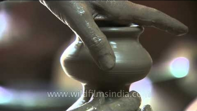 Traditional way of making earthen pots