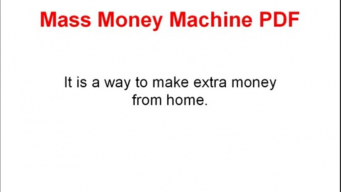 Mass Money Machine PDF