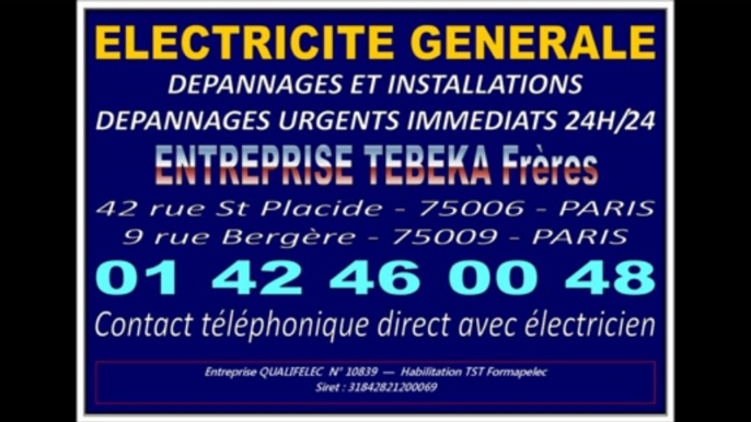 ELECTRICIEN DU 6eme - 0142460048 - 42 RUE SAINT PLACIDE - 75006 - PARIS