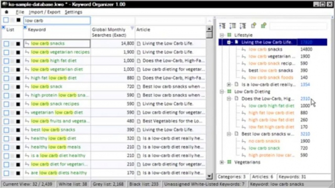 Keyword Organizer Pro Review - Understanding the Keyword Organizer Pro Software Interface