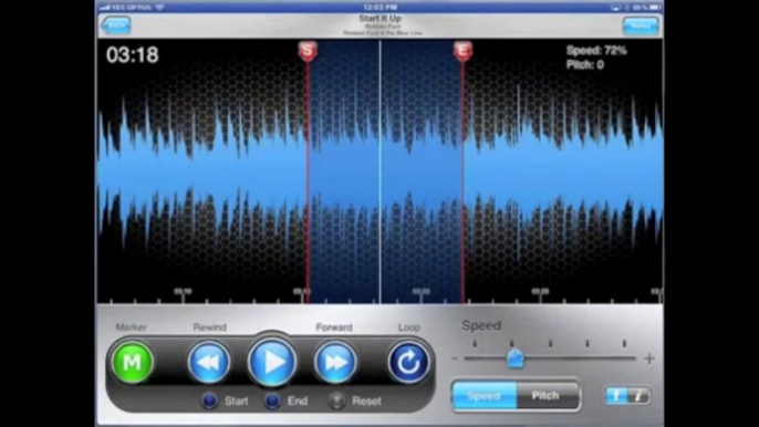 Riffmaster pro new landscape feature for ipad and iphone slowing down music