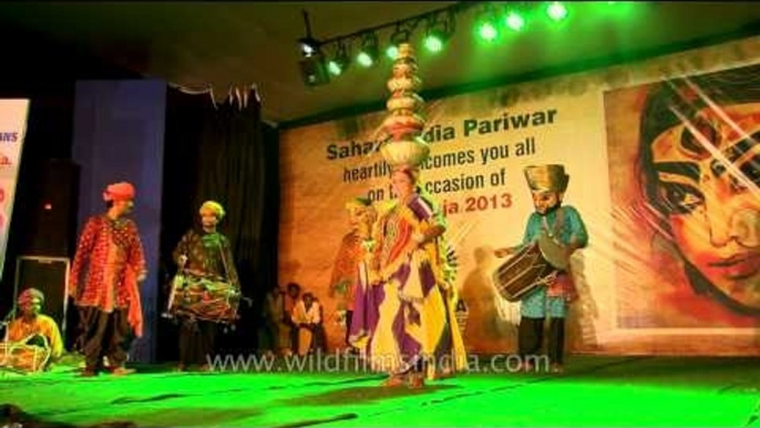 Perfect Balance! Rajasthani Woman performing Bhavai - Durga Puja celebration at CR Park