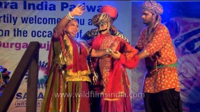 Folk Dance performance by Rajasthani Dancers at Durga Puja in CR Park, Delhi