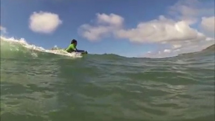 Crozon. Compétition de bodyboard avec Laury Thilleman