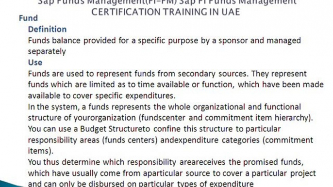 Sap Funds Management(FI-FM)/Sap FI Funds Management CERTIFICATION TRAINING IN UAE