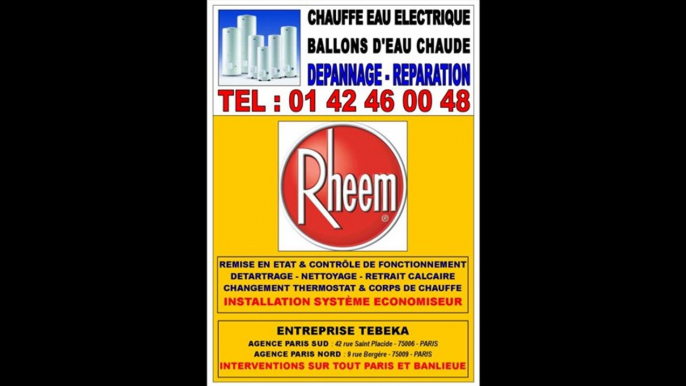 RHEEM FLECK PARIS - TEL : 0142460048 - CHAUFFE EAU ELECTRIQUE - SAV DEPANNAGE REPARATION PARIS