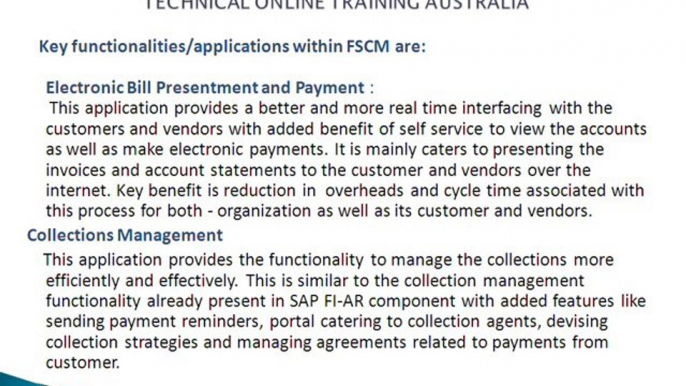 SAP Financial Supply Chain Management(FSCM) TECHNICAL ONLINE TRAINING AUSTRALIA@magnifictraining.com