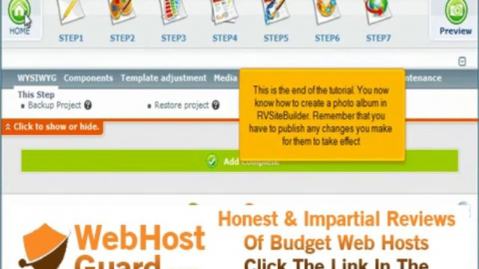 Creating a Photo Album in RV Sitebuilder. Web hosting Video Tutorial.
