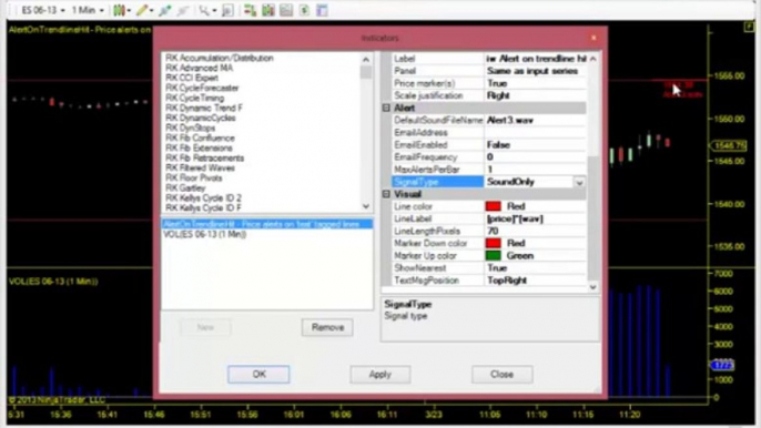 Alert on Trend Line and Volume | NinjaTrader Indicator | Day Trading Indicator CC