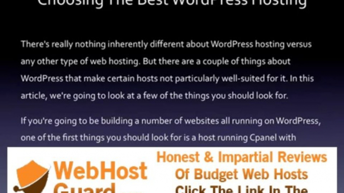 Choosing The Best WordPress Hosting