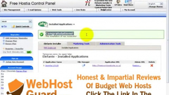 How to Make Free Joomla website using free hosting (www.freehostia.com)