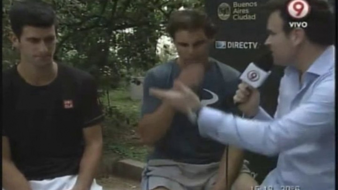 Rafa Nadal and Novak Djokovic Interview before an Exhibition in Buenos Aires 24/11/13