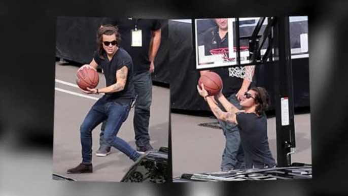 Harry Styles Shoots Hoops with LA Lakers
