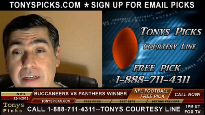 Carolina Panthers vs. Tampa Bay Buccaneers Pick Prediction NFL Odds 12-1-2013