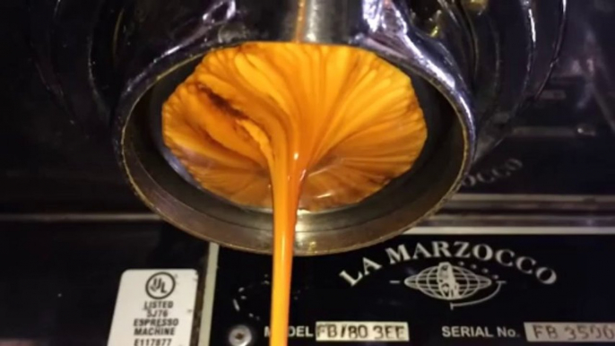 Extraction d'un espresso en cartouche en slow motion