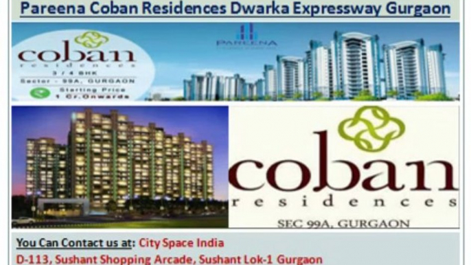 pareena coban residences new launch//9873687898//sector 99a gurgaon