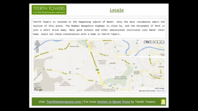 2 BHK and 3 BHK Apartments in Baner Pune by Teerth Towers