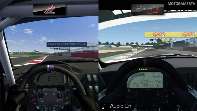 Assetto Corsa Beta vs Project CARS Build 632 - BMW Z4 GT3 at Silverstone