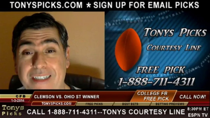 Ohio St Buckeyes vs. Clemson Tigers Pick Prediction Orange Bowl NCAA College Football Odds Preview 1-3-2014