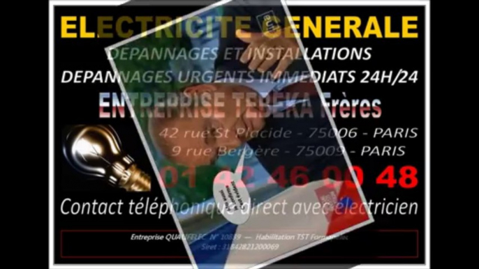 PARIS 7eme - ELECTRICIEN SPECIALISTE AGREE - 0142460048 - DEPANNAGE 7/7 24/24