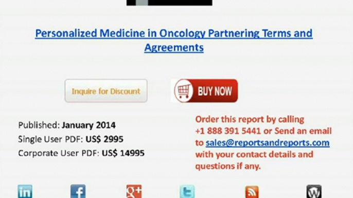 Personalized Medicine in Oncology Partnering Terms and Agreements