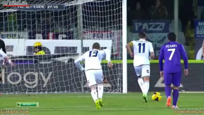 Goal Alberto Gilardino ~ Fiorentina vs Genoa 0-1 ~ 26.1.2014 Highlights