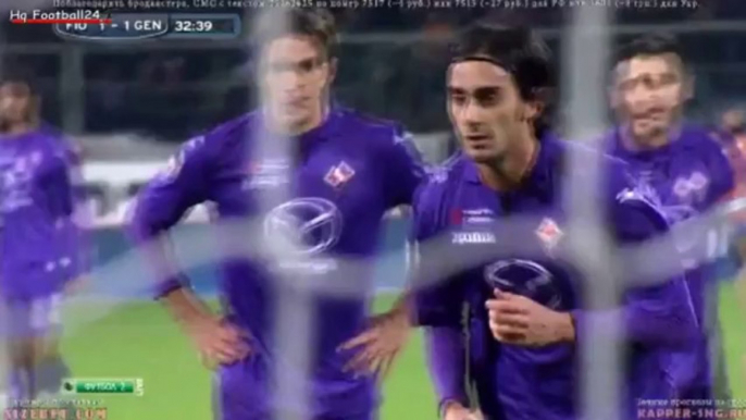 Goal  Alberto Aquilani ~ Fiorentina vs Genoa 1-1 ~ 26.1.2014 Highlights