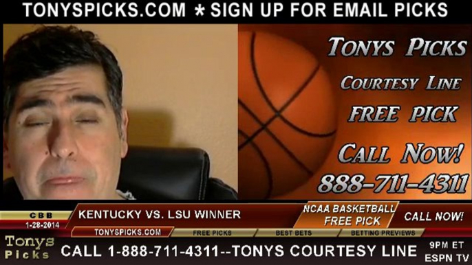 LSU Tigers vs. Kentucky Wildcats Pick Prediction NCAA College Basketball Odds Preview 1-28-2014