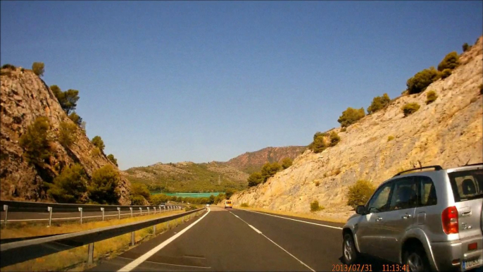 Arrivée dans la communauté valencienne, autoroute AP-7 Espagne