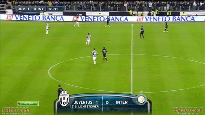 Goal Stephan Lichtsteiner ~ Juventus 1-0 Inter ~ 2.2.2014 Highlights