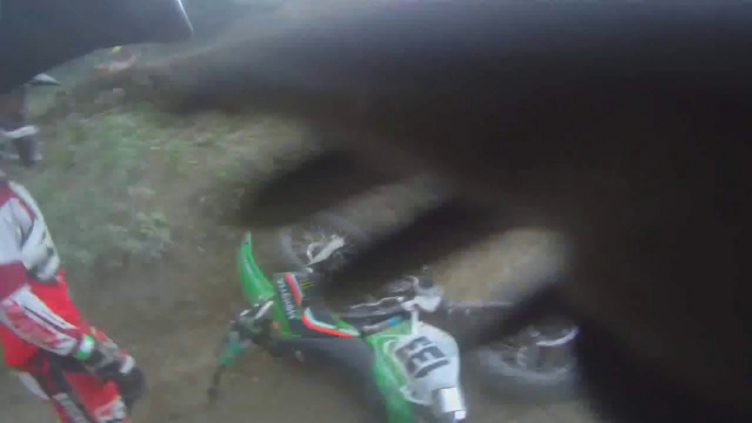 Dirt Bike CRASH - Honda Crf 150 vs Kawasaki Kx 250 2 Stroke Youth Motorcycle Club