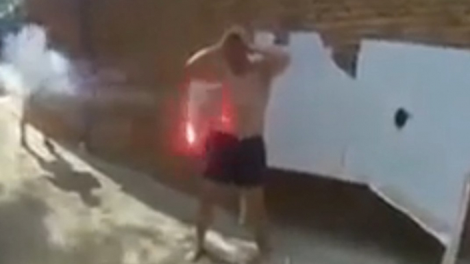 Guy getting drunk and hit by his friends.. Crazy dumb guys!