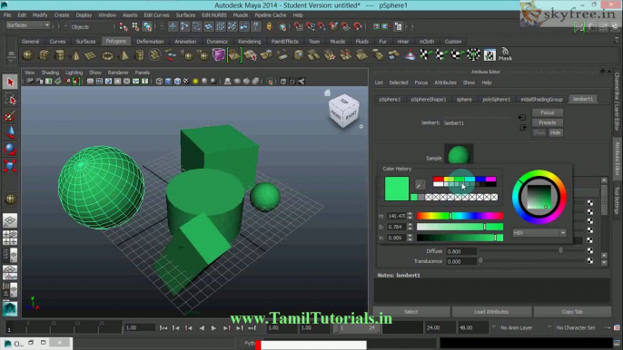 Maya Tutorials in Tamil 23. Attribute Editors Part 3