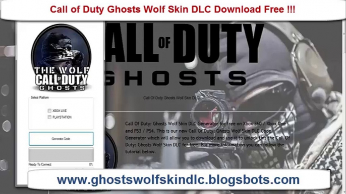 Free  Call Of Duty Ghosts Wolf Skin DLC on Xbox 360 and Playstation 3