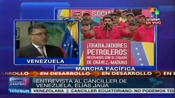 Venezuela no acepta condiciones ni amenazas de EE.UU.: Elías Jaua
