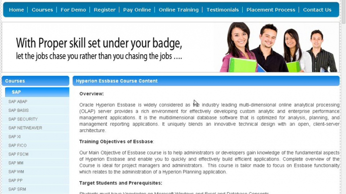 Hyperion Essbase Course Content - Hyperion Essbase Online Training and Placement