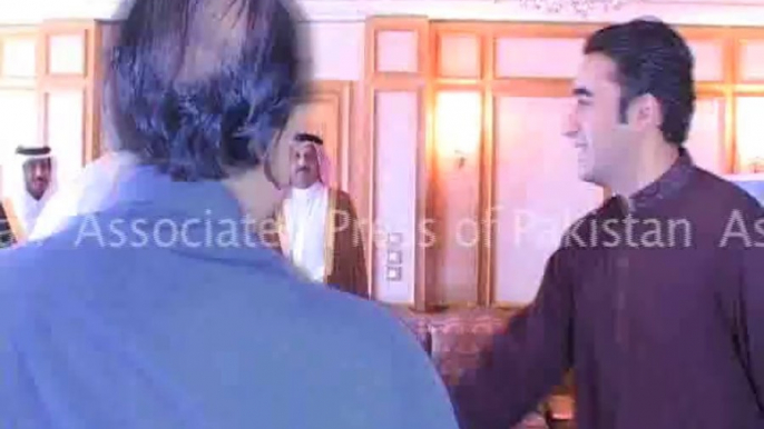 President Asif Ali Zardari and Amir of Qatar Sheikh Hamad Bin Khalifa Al-Thani meet,Chairman PPP Bilawal Bhutto Zardari also there