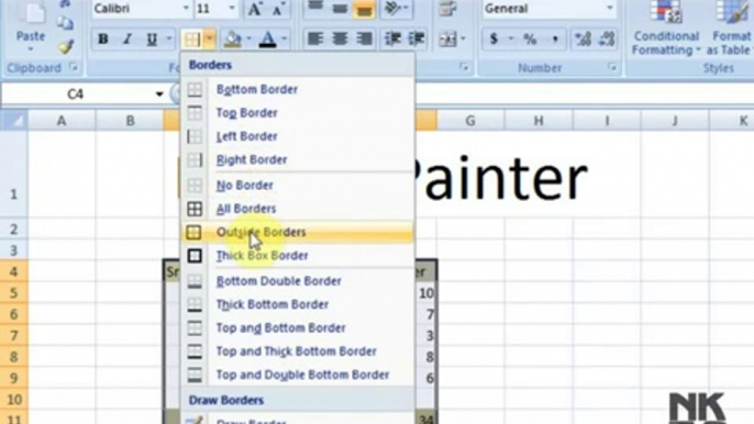 Ms Excel Lesson # 10 The Format Painter in urdu