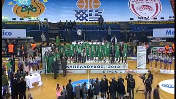 Panathinaikos B.C - Olympiakos (71-70) Greek Cup Final 10 03 2012 (Highlights Απονομή)[240P]