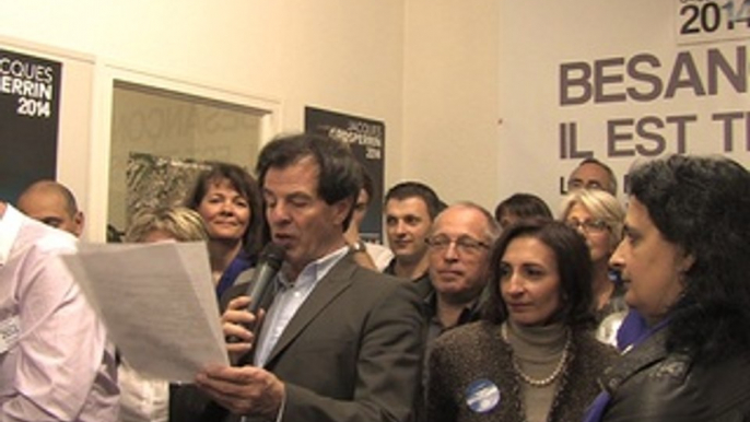 Déclaration de Jacques Grosperrin, candidat de l'Union de la Droite et des Centres pour Besançon, 23 mars 2014