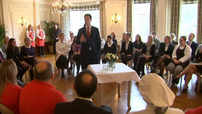 Clegg tries his hand at icing a cake at Bettys in Harrogate