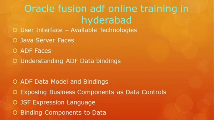 Oracle 11g ADF Online Training and certification