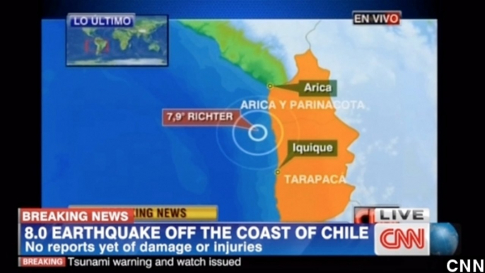 8.2 Magnitude Quake Strikes Off Chile's Coast