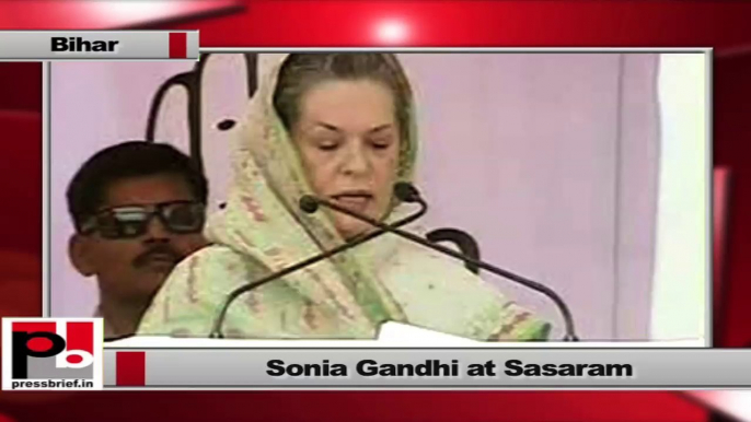 Sonia Gandhi addresses election rally at Sasaram,(Bihar)