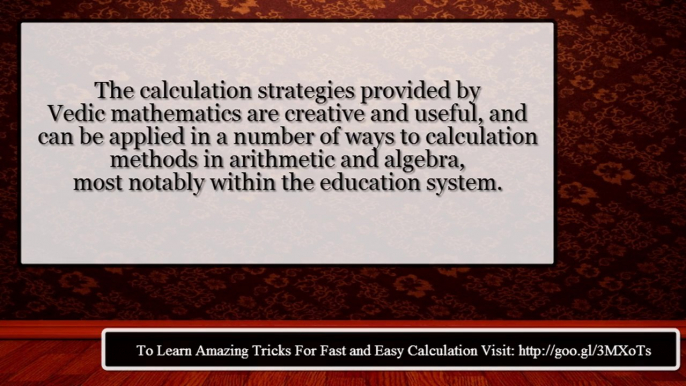 trick  vedic maths tricks youtube Fast Calculator